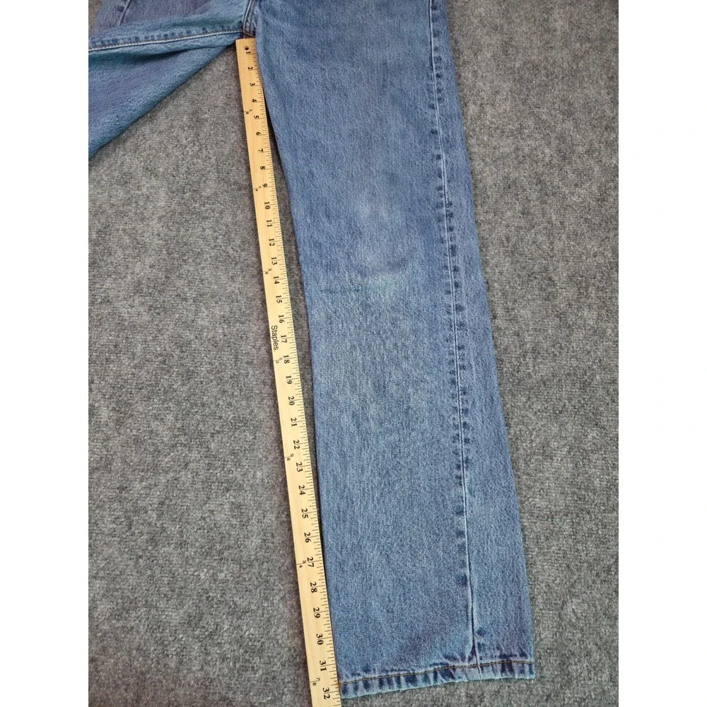Levi's 501 Jeans Mens W33 L34 Blue Straight Leg Button Fly Denim